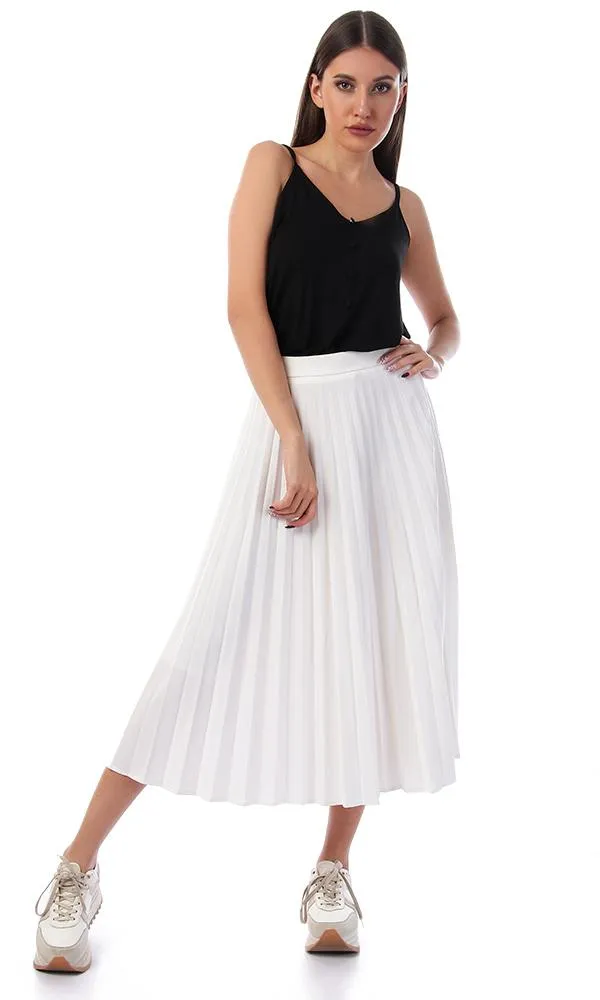 53489 Decorated Buttons With Spaghetti Straps Top - Black