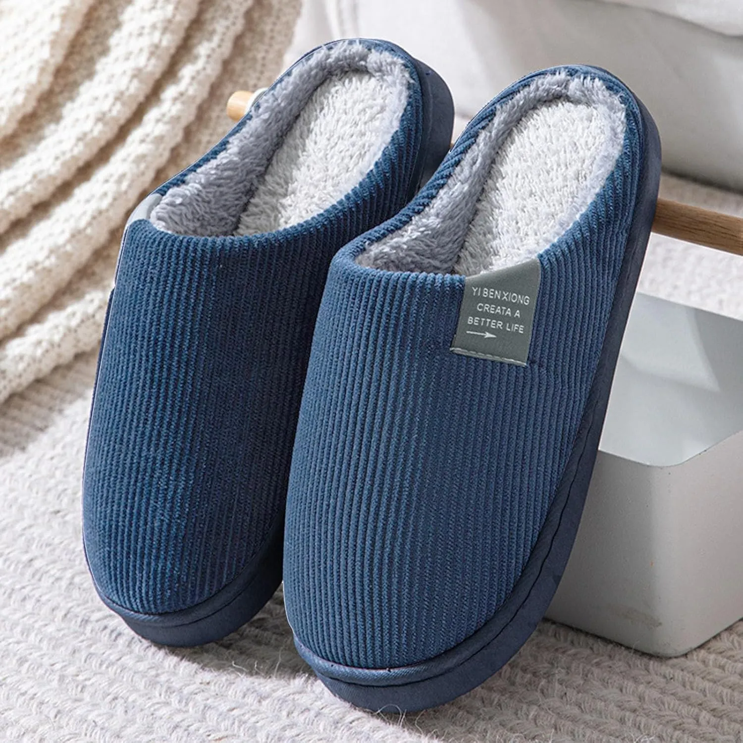 Arch Support Slippers Women Orthotic Fuzzy Platform House Slippers for Wome Men Memory Foam Outdoor Indoor Shoes