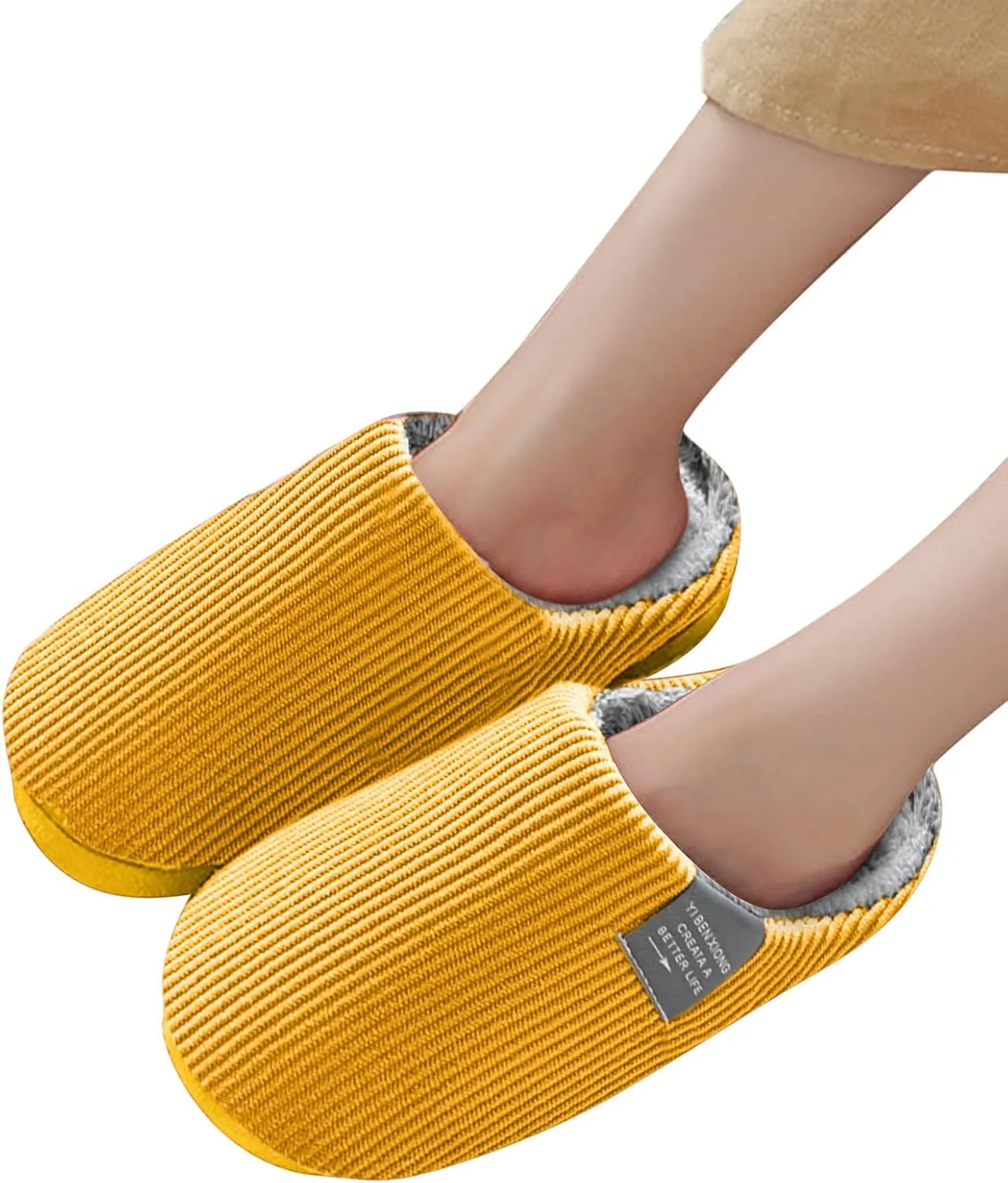 Arch Support Slippers Women Orthotic Fuzzy Platform House Slippers for Wome Men Memory Foam Outdoor Indoor Shoes