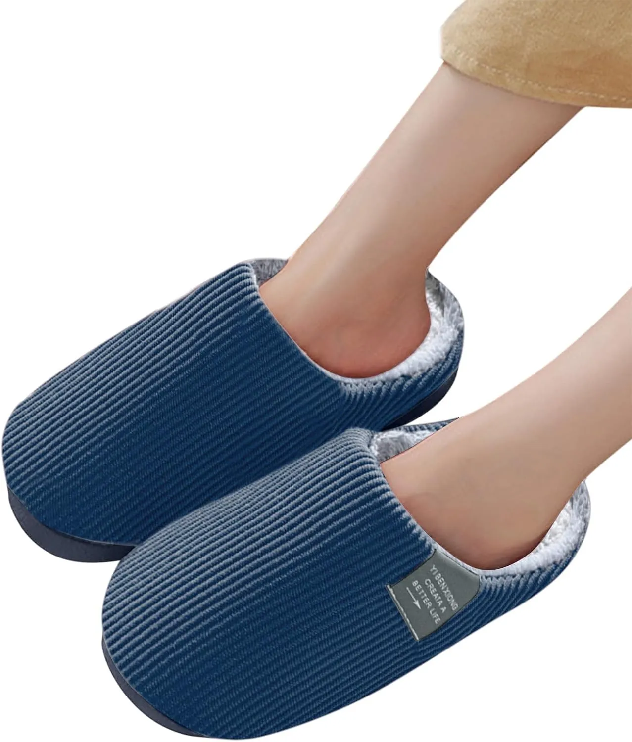 Arch Support Slippers Women Orthotic Fuzzy Platform House Slippers for Wome Men Memory Foam Outdoor Indoor Shoes