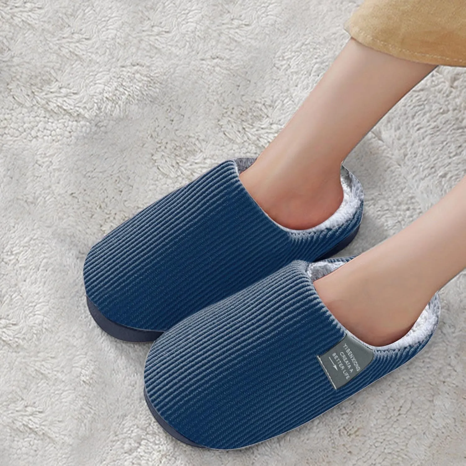 Arch Support Slippers Women Orthotic Fuzzy Platform House Slippers for Wome Men Memory Foam Outdoor Indoor Shoes