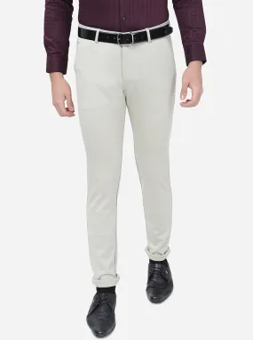 Beige Solid Slim Fit Club Wear Trouser | JB Studio
