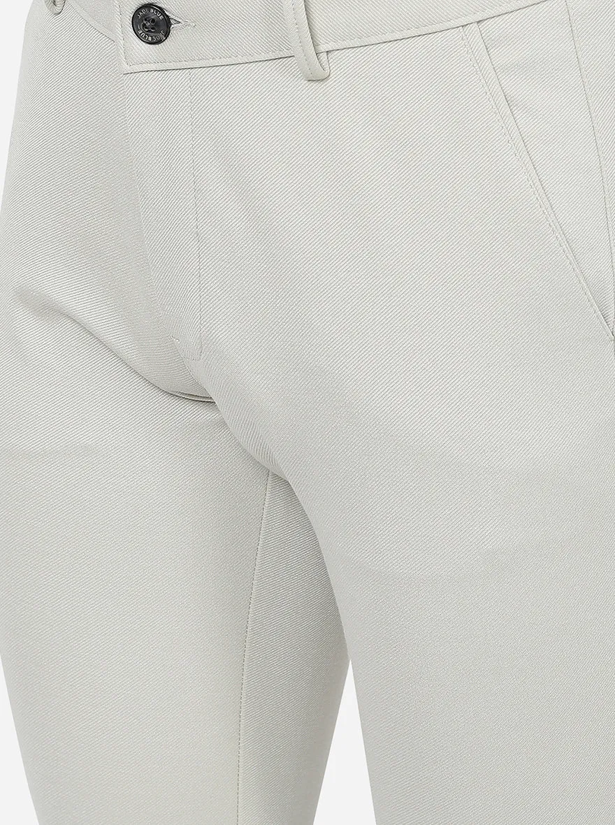 Beige Solid Slim Fit Club Wear Trouser | JB Studio