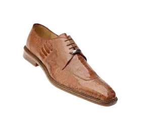 Belvedere Siena Cognac Men's Lace Up Oxford Shoes Genuine Ostrich