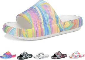 Boys and Girls Cloud Slides for Kids – Non-Slip Summer Slippers Lightweight Beach, Pool, and Indoor Shower Sandals