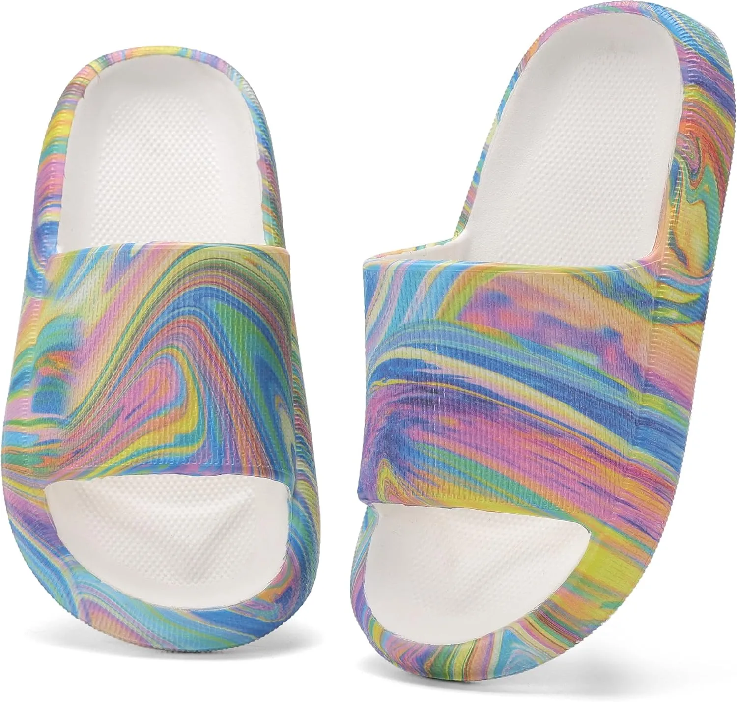 Boys and Girls Cloud Slides for Kids – Non-Slip Summer Slippers Lightweight Beach, Pool, and Indoor Shower Sandals
