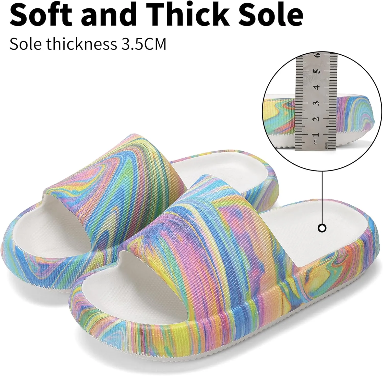 Boys and Girls Cloud Slides for Kids – Non-Slip Summer Slippers Lightweight Beach, Pool, and Indoor Shower Sandals