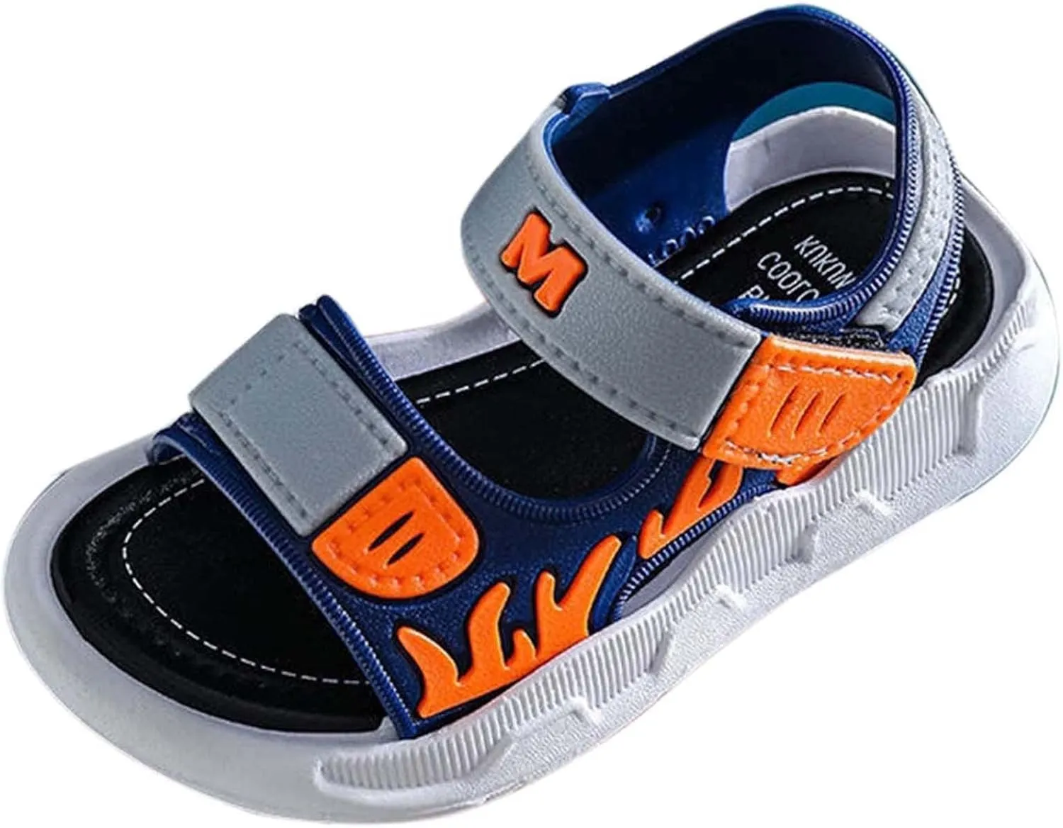 Boys Sandals Summer Beach Shoes Hook Loop Fashion Flame Breathable Non Slip Sandals Soccer Close for Kids