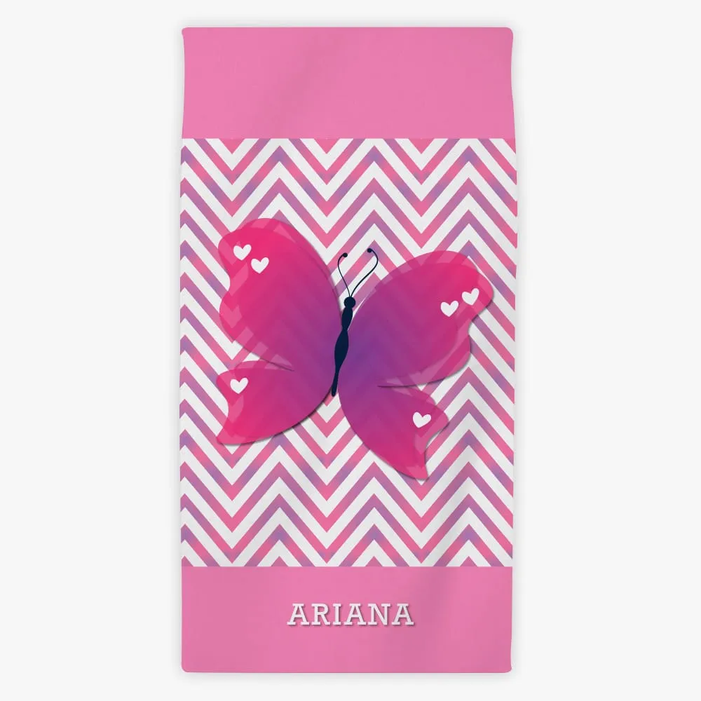 Butterfly Personalized Towel for Girls