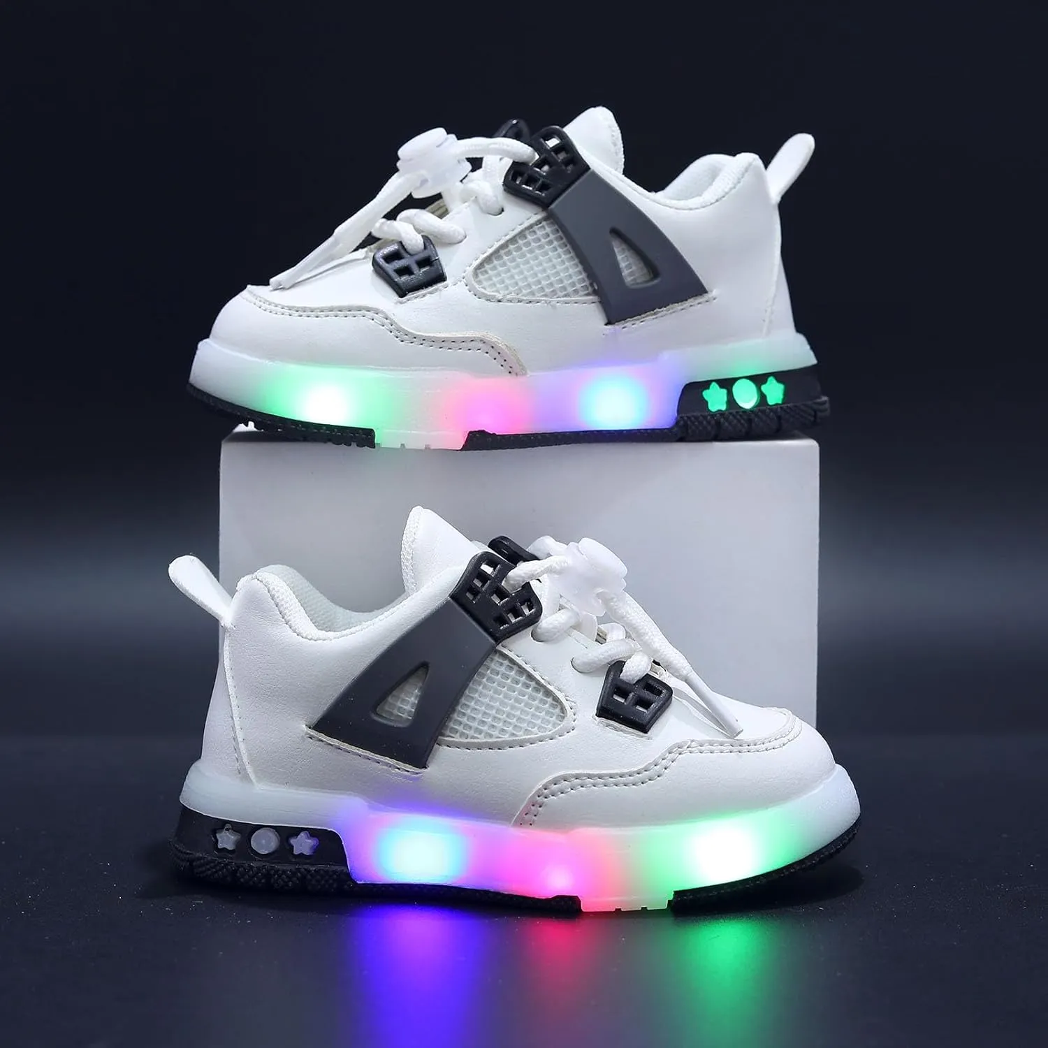 Cathalem Kids Baby Girls Shoes Sneakers LED Light Up Luminous Bowknot Sneakers Winter Warm Shoes for Toddler 1-6Years