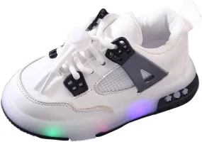 Cathalem Kids Baby Girls Shoes Sneakers LED Light Up Luminous Bowknot Sneakers Winter Warm Shoes for Toddler 1-6Years
