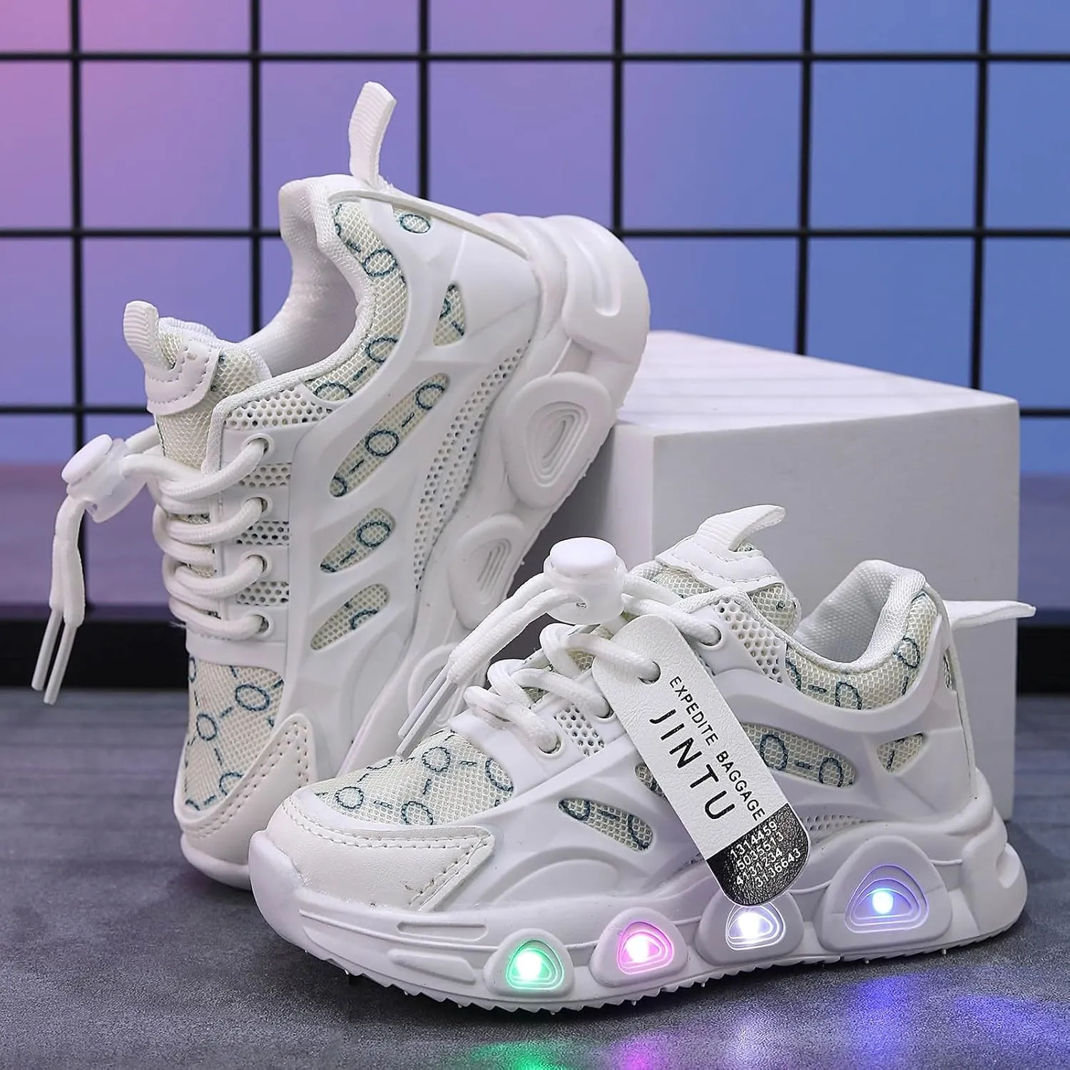 Cathalem Kids Baby Girls Shoes Sneakers LED Light Up Luminous Bowknot Sneakers Winter Warm Sneakers for Toddler 1-6Years