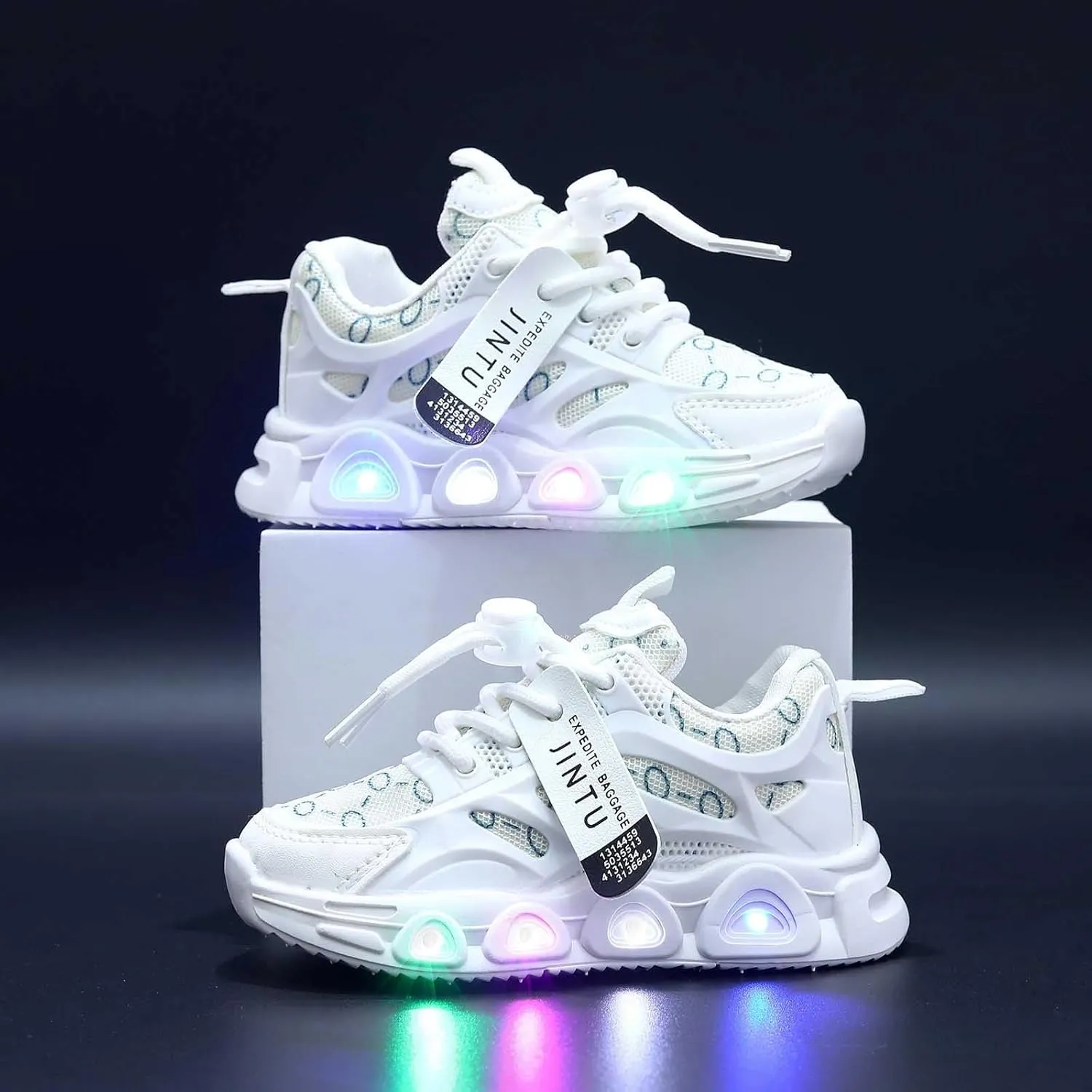Cathalem Kids Baby Girls Shoes Sneakers LED Light Up Luminous Bowknot Sneakers Winter Warm Sneakers for Toddler 1-6Years