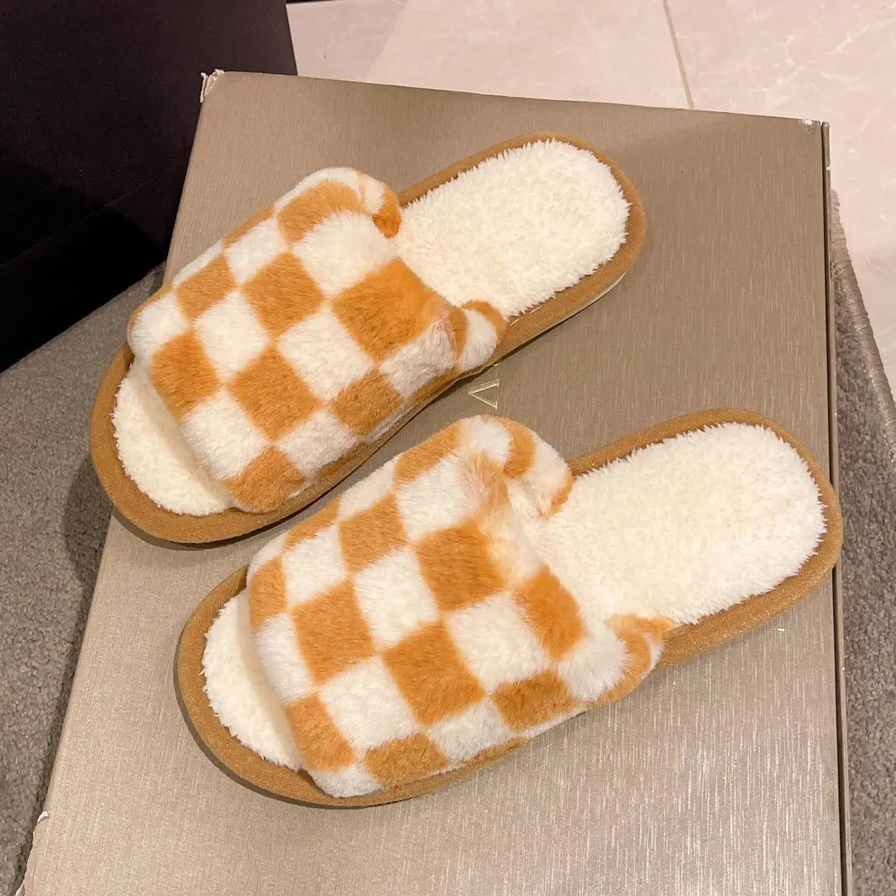 Checkerboard Slippers for Women
