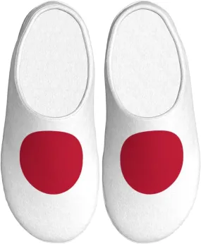 Cozy Japanese flag print Slippers Indoor and Outdoor Fuzzy House Shoes Anti-Skid Sole Gifts for Women Indoor Scuff
