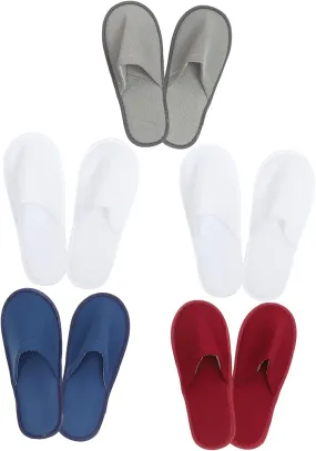 FRCOLOR 5Pairs Hotel Slippers Lightweight Indoor Footwear Random Colors for Guests Hotels Rentals and Spas Comfortable and Brushed Cloth Design