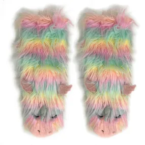 Funky Unicorn | Women's Animal Fluffy House Sherpa Slippers