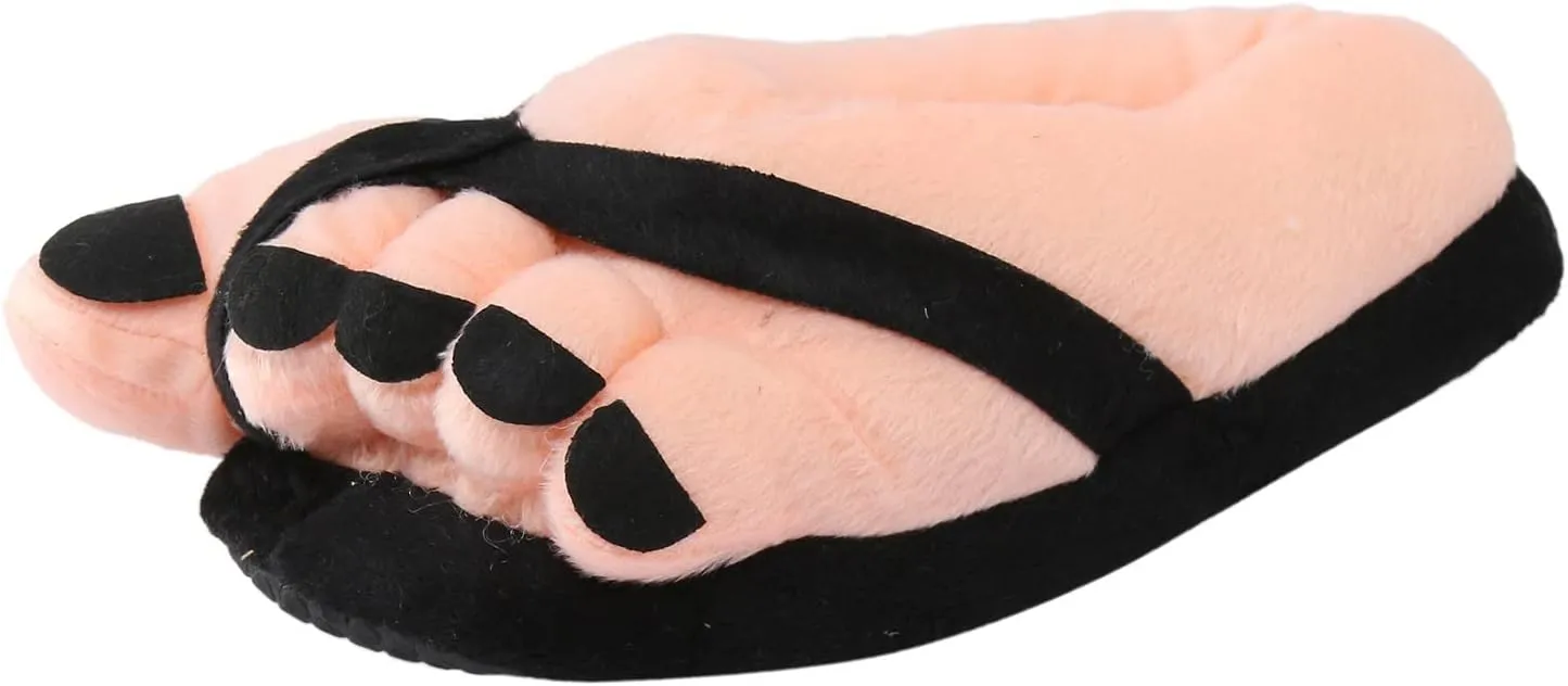Funny Couples Plush Slipper Novelty Gag Gift, Indoor Flat Winter Furry Slippers for Women Men Shoes Anti Slip Soft Cute House Slippers