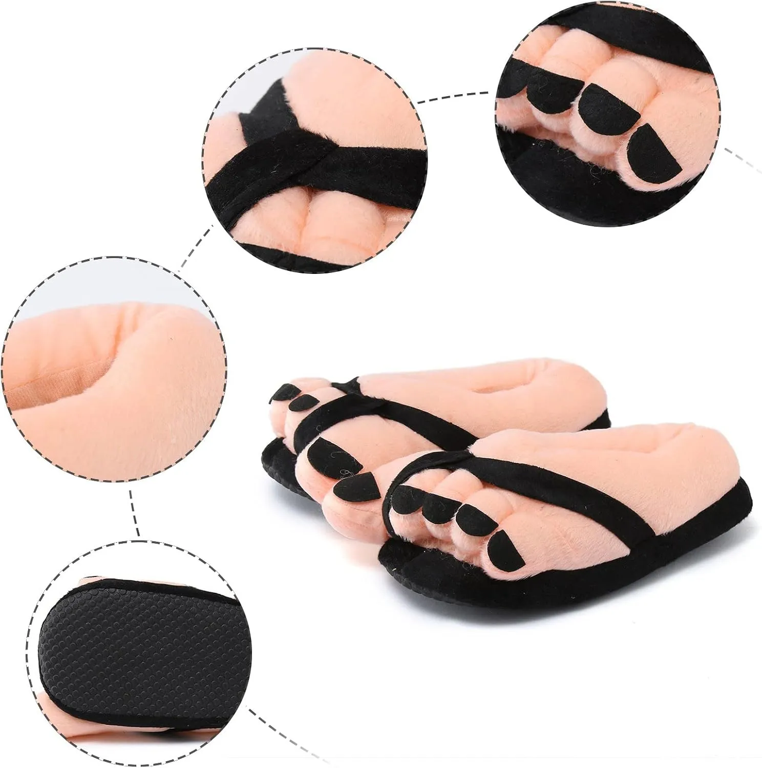 Funny Couples Plush Slipper Novelty Gag Gift, Indoor Flat Winter Furry Slippers for Women Men Shoes Anti Slip Soft Cute House Slippers