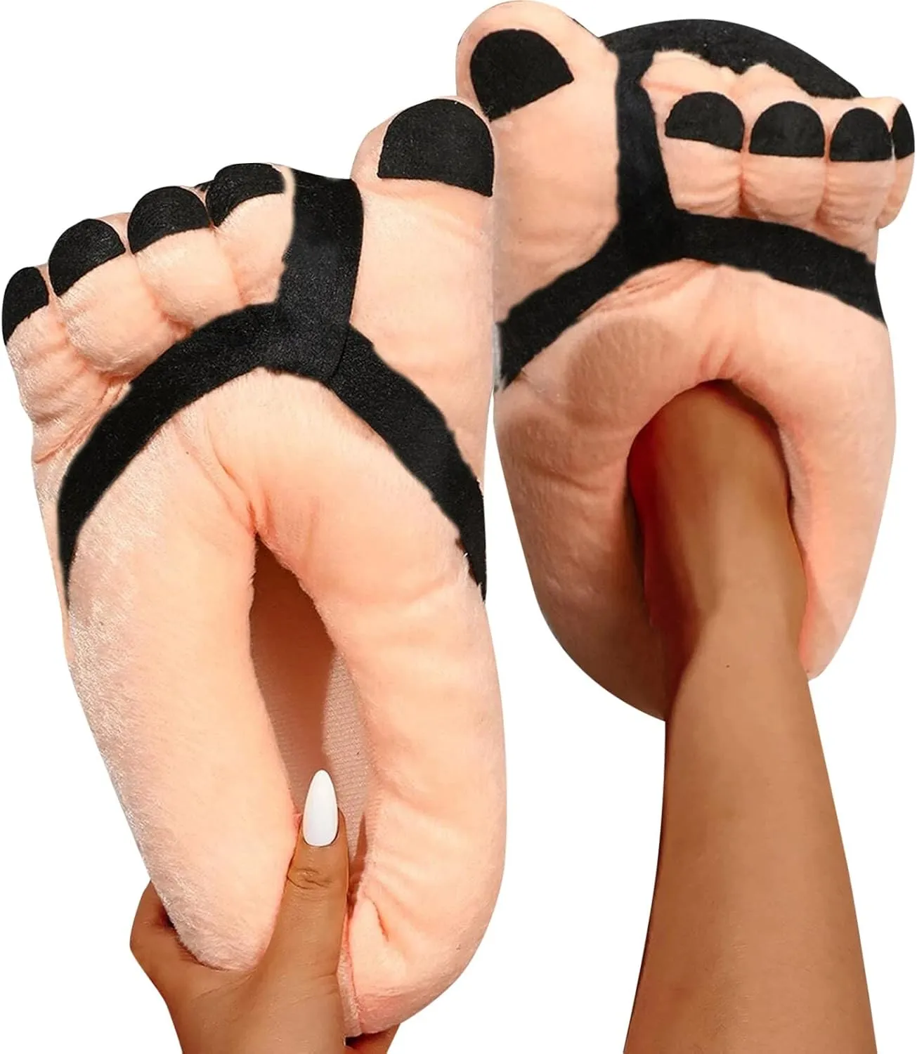 Funny Couples Plush Slipper Novelty Gag Gift, Indoor Flat Winter Furry Slippers for Women Men Shoes Anti Slip Soft Cute House Slippers