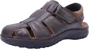 Harssidanzar Mens Leather Fisherman Sandals Closed Toe Sandal For Men KM226US