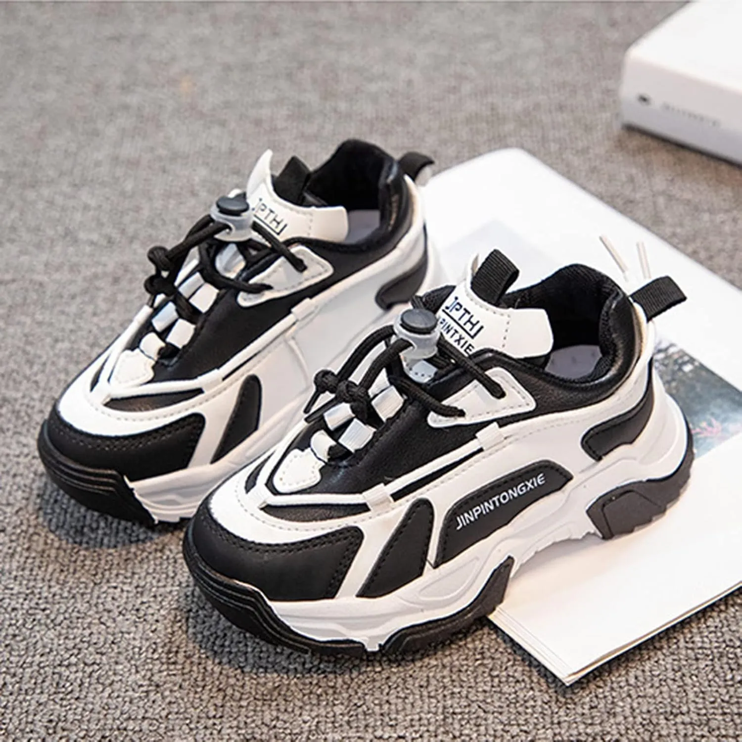 Kids Sneakers Boys Girls Lace-up Tennis Shoes Lightweight Breathable Walking Casual Sport Shoes for Size 4 Toddler Shoes