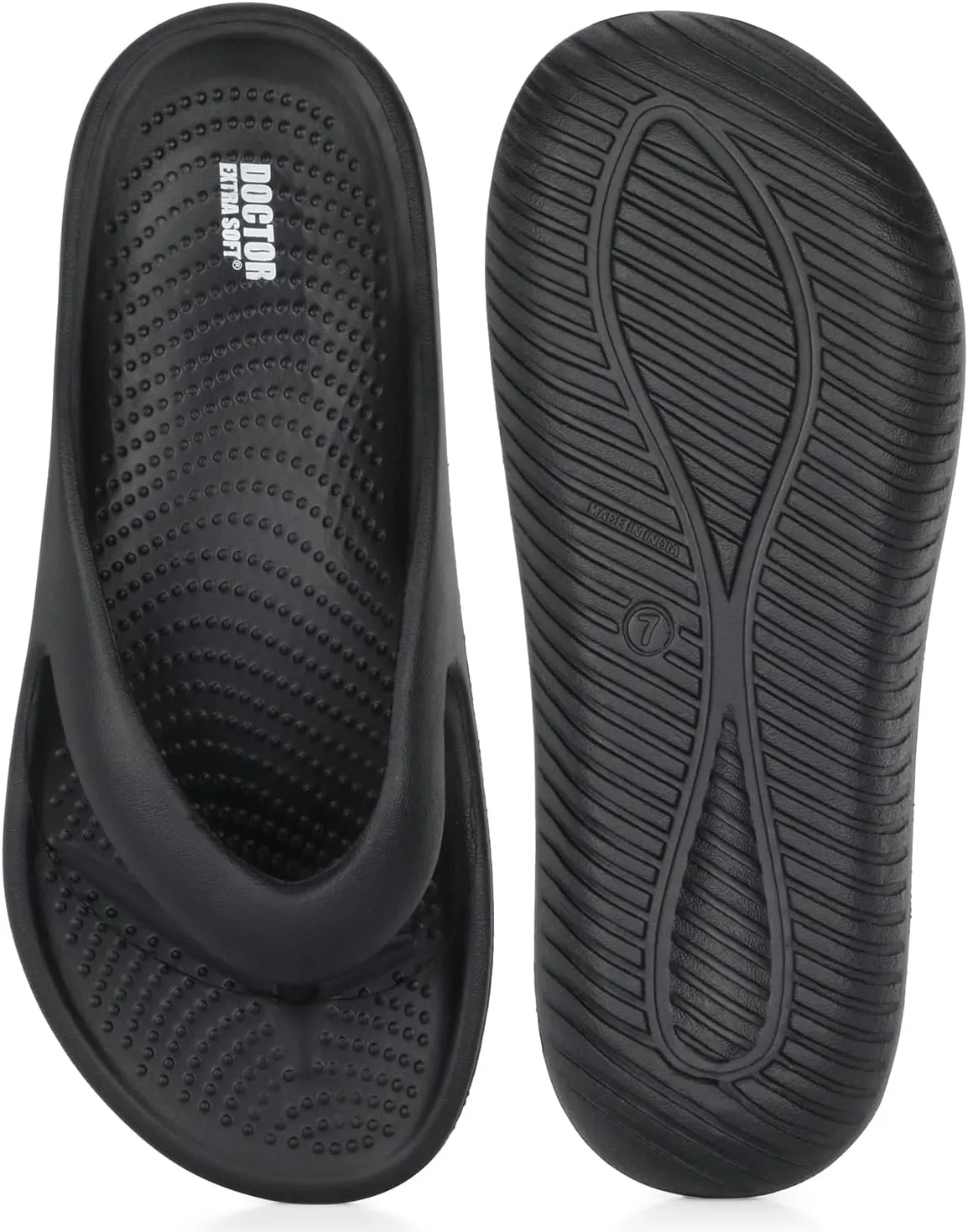 Men's Classic Casual Thong Slippers with Cushion FootBed for Adult |Comfortable & LightWeight | Stylish & Anti-Skid |Waterproof & Everyday Indoor Outdoor Flip Flops Gents/Boys D-506