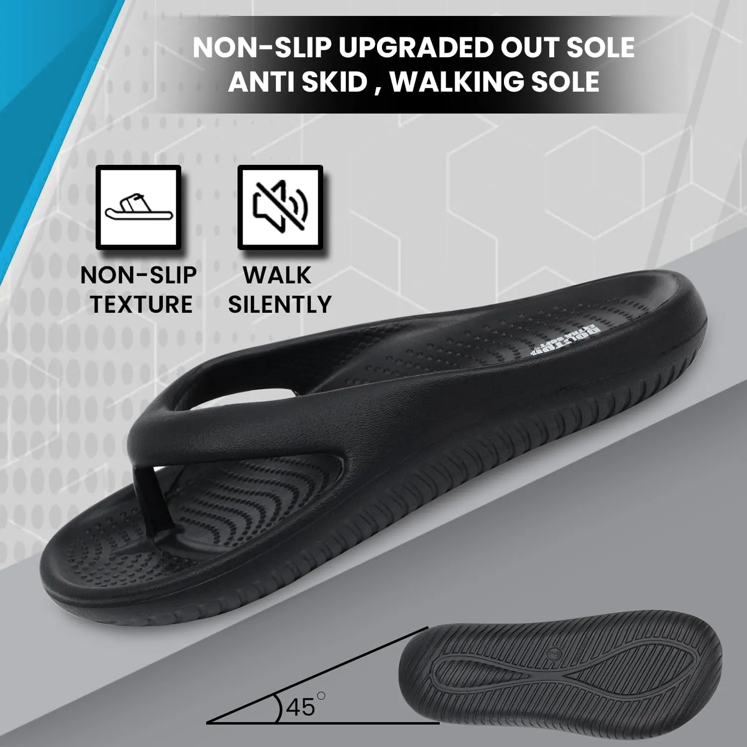 Men's Classic Casual Thong Slippers with Cushion FootBed for Adult |Comfortable & LightWeight | Stylish & Anti-Skid |Waterproof & Everyday Indoor Outdoor Flip Flops Gents/Boys D-506