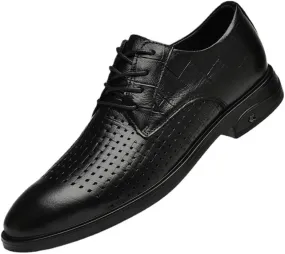 Men's Dress Shoes Summer Breathable Men Brogue Oxfords Shoes Fashion Lace Up Retro Casual Tuxedo Shoes for Men
