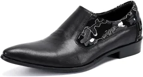 Men's Leather Shoes, British Casual Formal Breathable Men's Dress Shoes, Wedding Party Banquet Nightclub Stage Host Barber Uniform Office Work Shoes