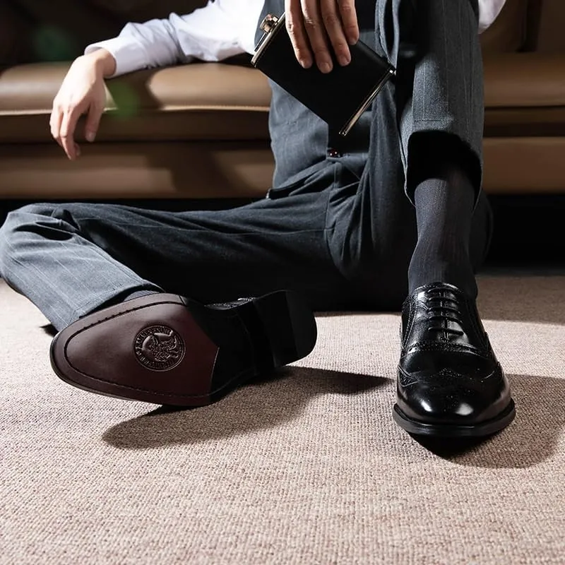 Mens Oxfords Shoes Non-Slip Comfortable Tuxedo Shoes Formal Derby Shoes Comfort Office Working Leather Derby Shoes(7)