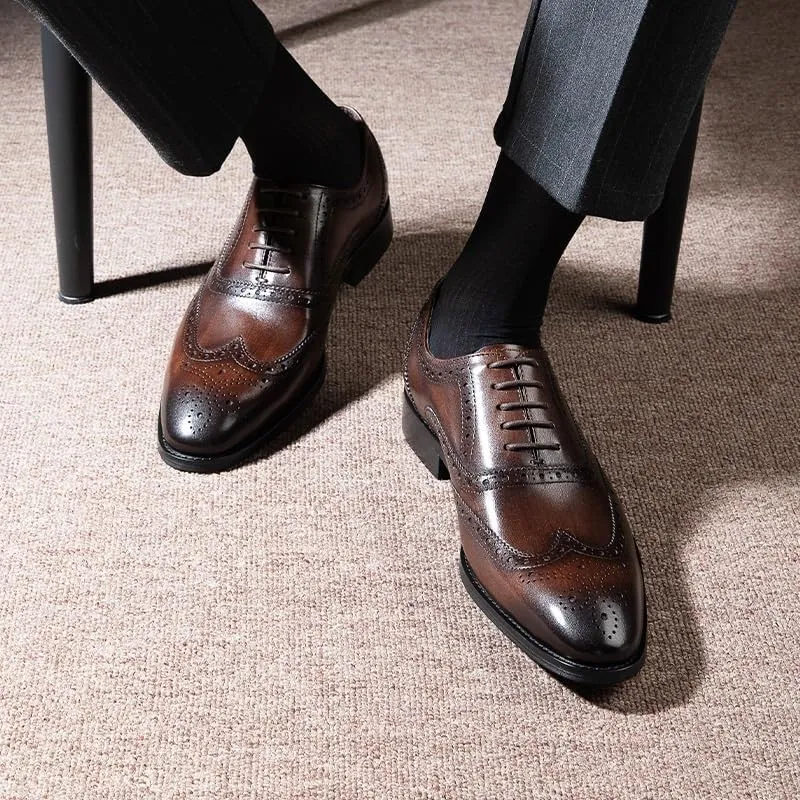 Mens Oxfords Shoes Non-Slip Comfortable Tuxedo Shoes Formal Derby Shoes Comfort Office Working Leather Derby Shoes(7)