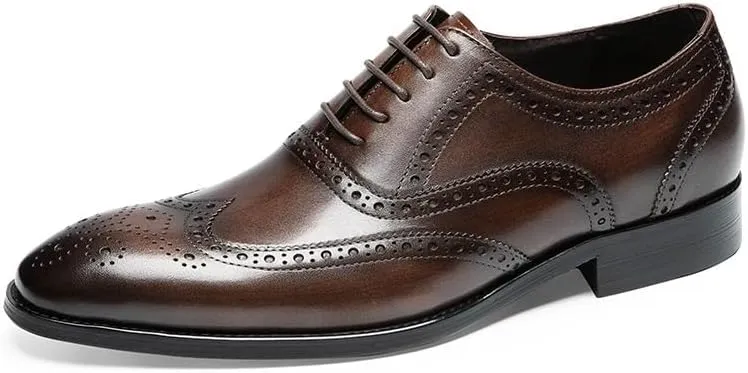 Mens Oxfords Shoes Non-Slip Comfortable Tuxedo Shoes Formal Derby Shoes Comfort Office Working Leather Derby Shoes(7)