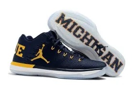 N A J XXXI 31 Low Michigan Wolverines College Navy Amarillo White Men's Basketball Sneakers