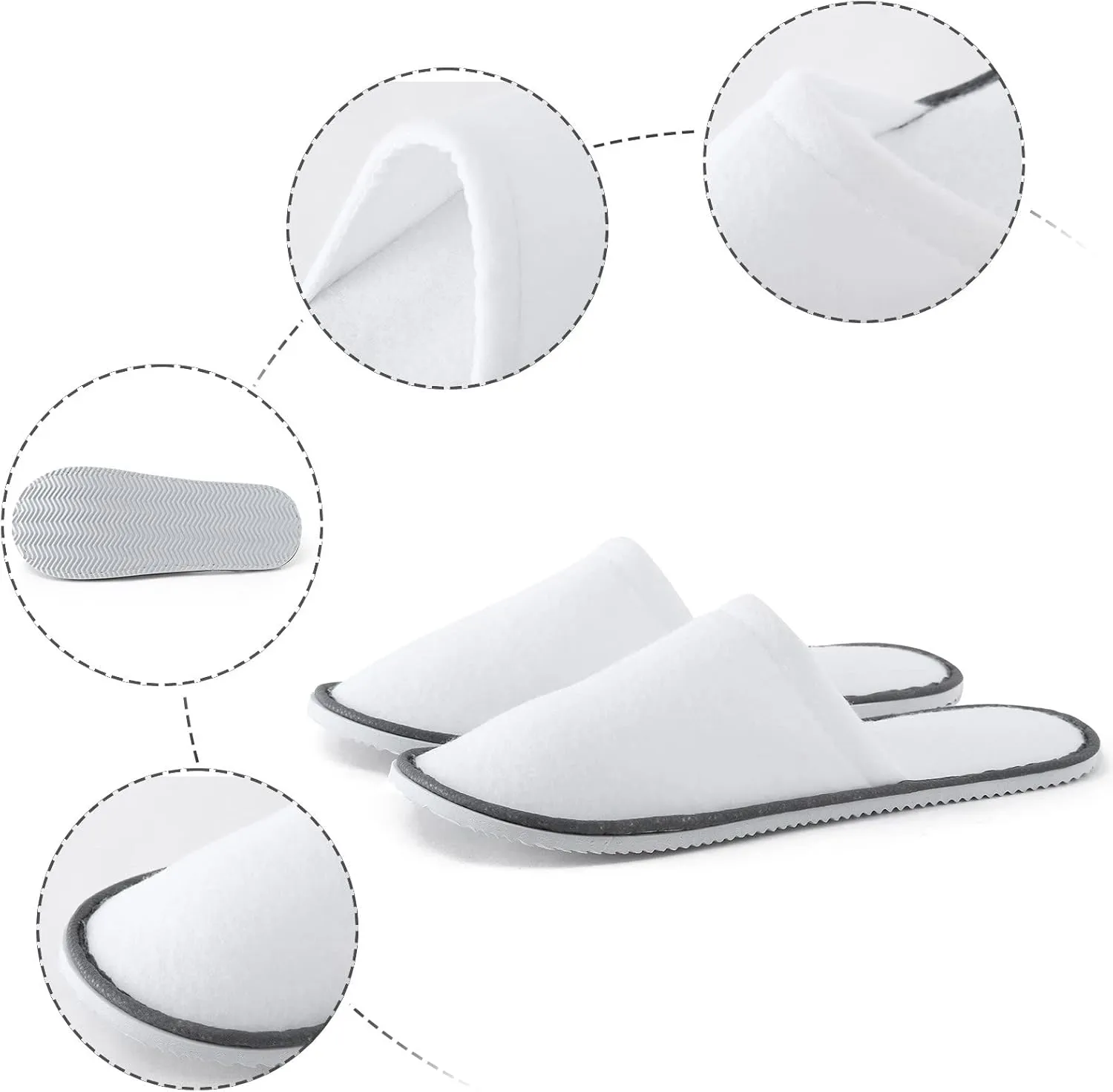 Roorsily Disposable Slippers for Men and Women Solid Flat Soled Slippers Hotel Home Lightweight Floor Slippers