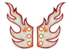 Shwings Shoe Accessories: White Foil Flame