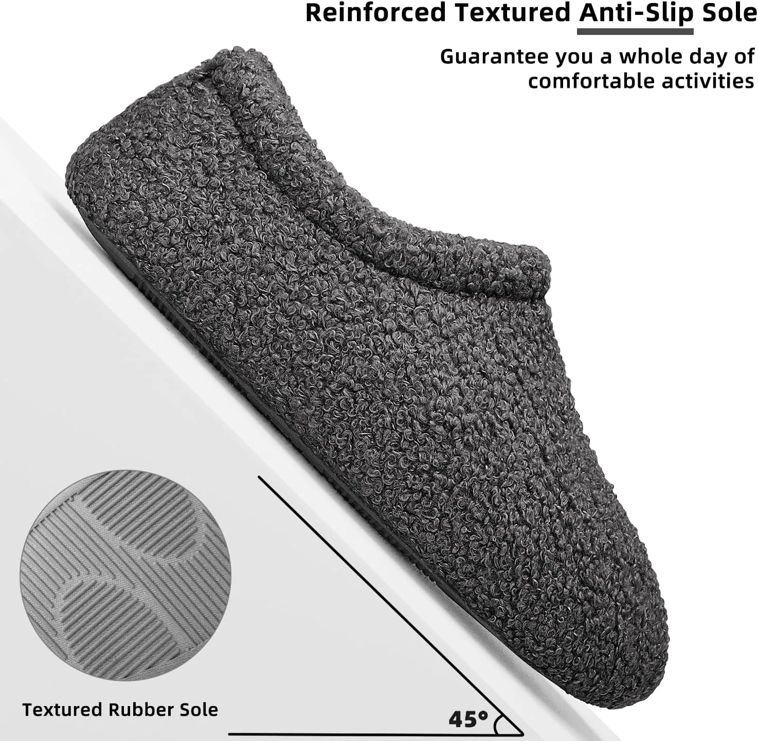 Slippers for Women Indoor Fuzzy Womens Mens Slippers Bedroom House Shoes with Memory Foam Curly Fleece for Indoor Outdoor