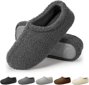 Slippers for Women Indoor Fuzzy Womens Mens Slippers Bedroom House Shoes with Memory Foam Curly Fleece for Indoor Outdoor