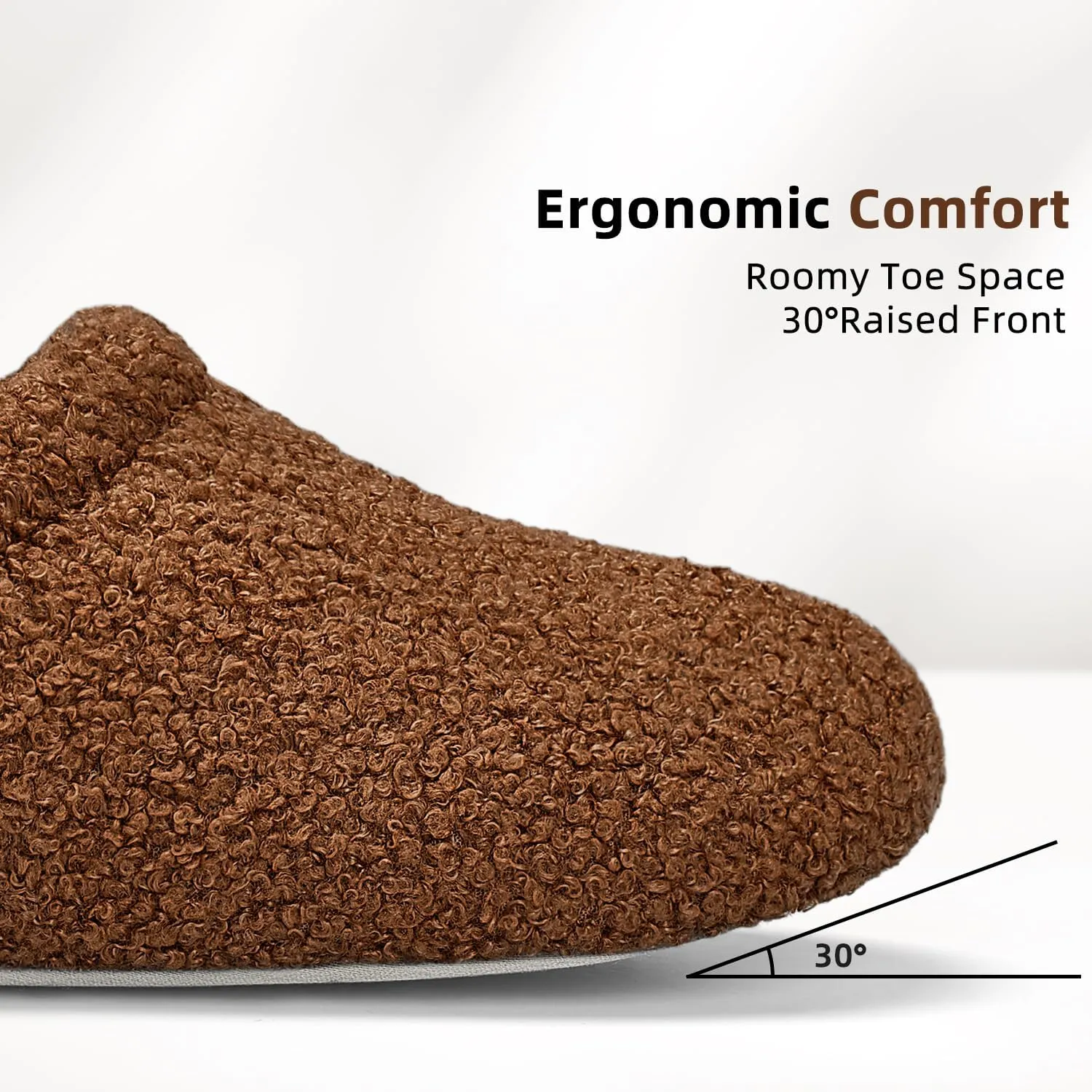 Slippers for Women Indoor Fuzzy Womens Mens Slippers Bedroom House Shoes with Memory Foam Curly Fleece for Indoor Outdoor
