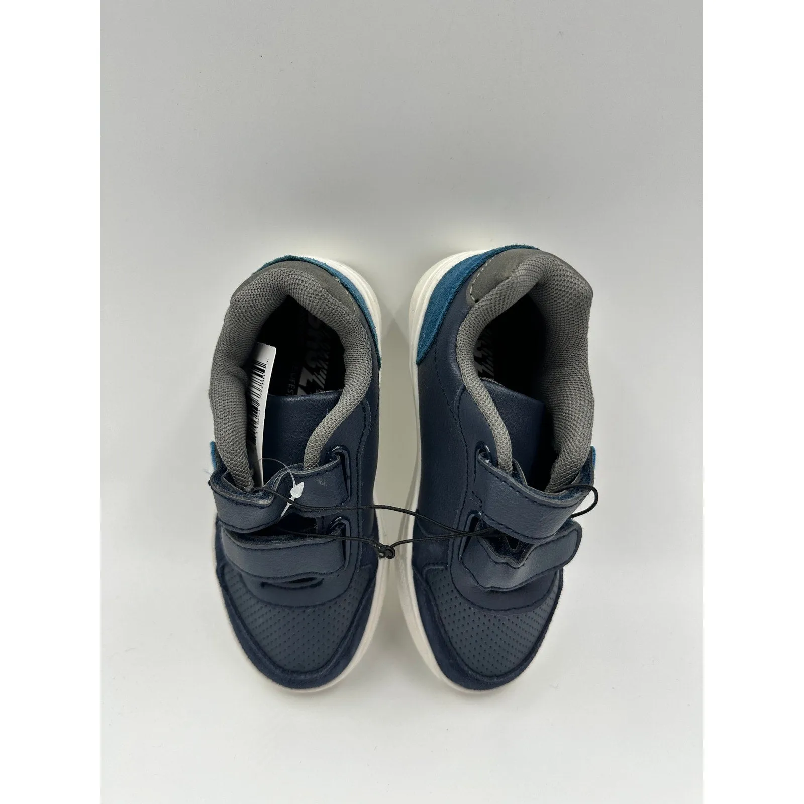 Small Kid/Toddler Size 11, Blue Fashion Sneaker, with Straps, and Suede Details