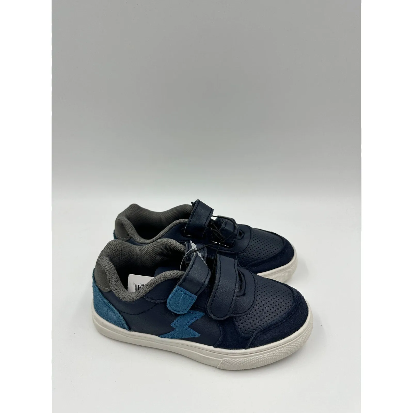 Small Kid/Toddler Size 11, Blue Fashion Sneaker, with Straps, and Suede Details
