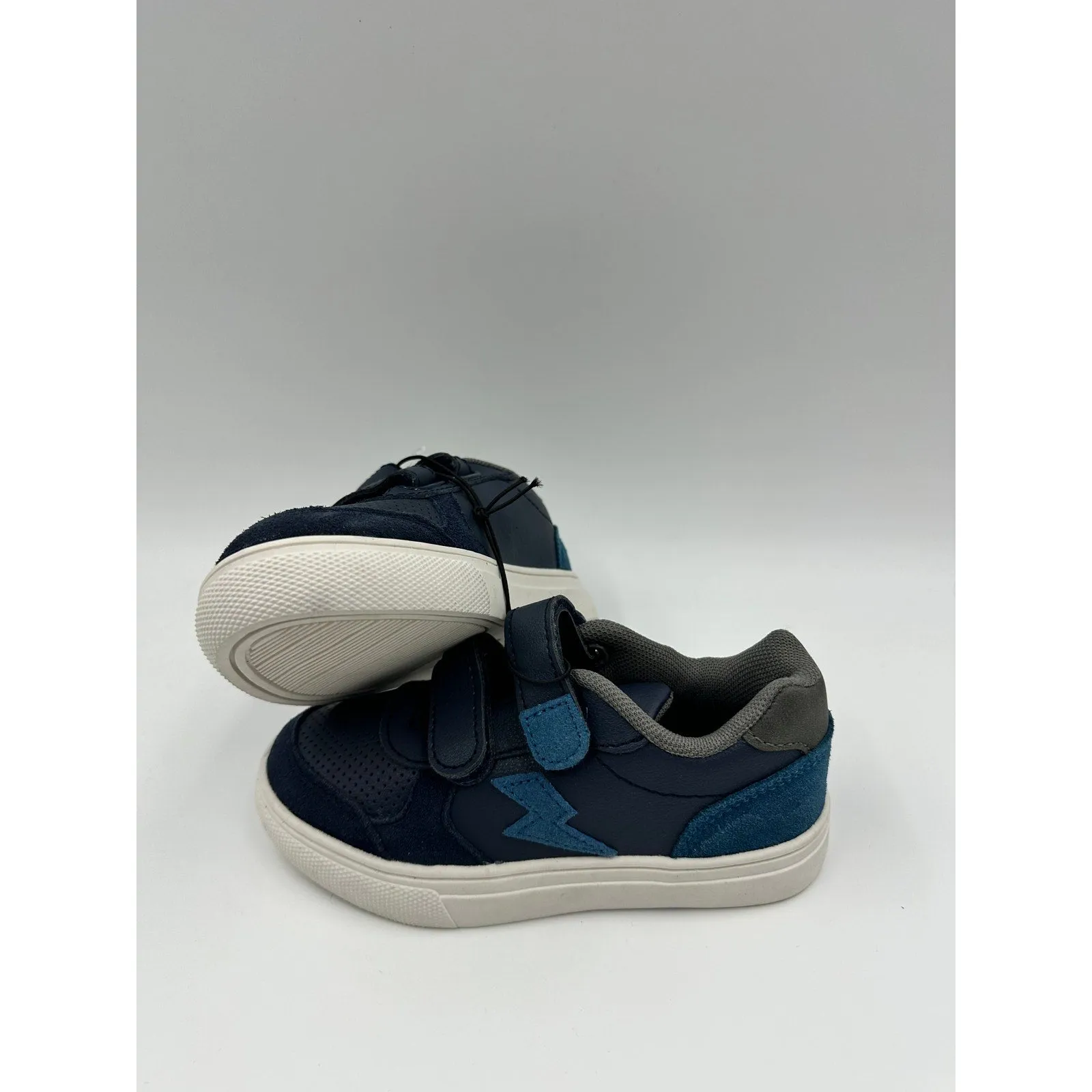 Small Kid/Toddler Size 11, Blue Fashion Sneaker, with Straps, and Suede Details