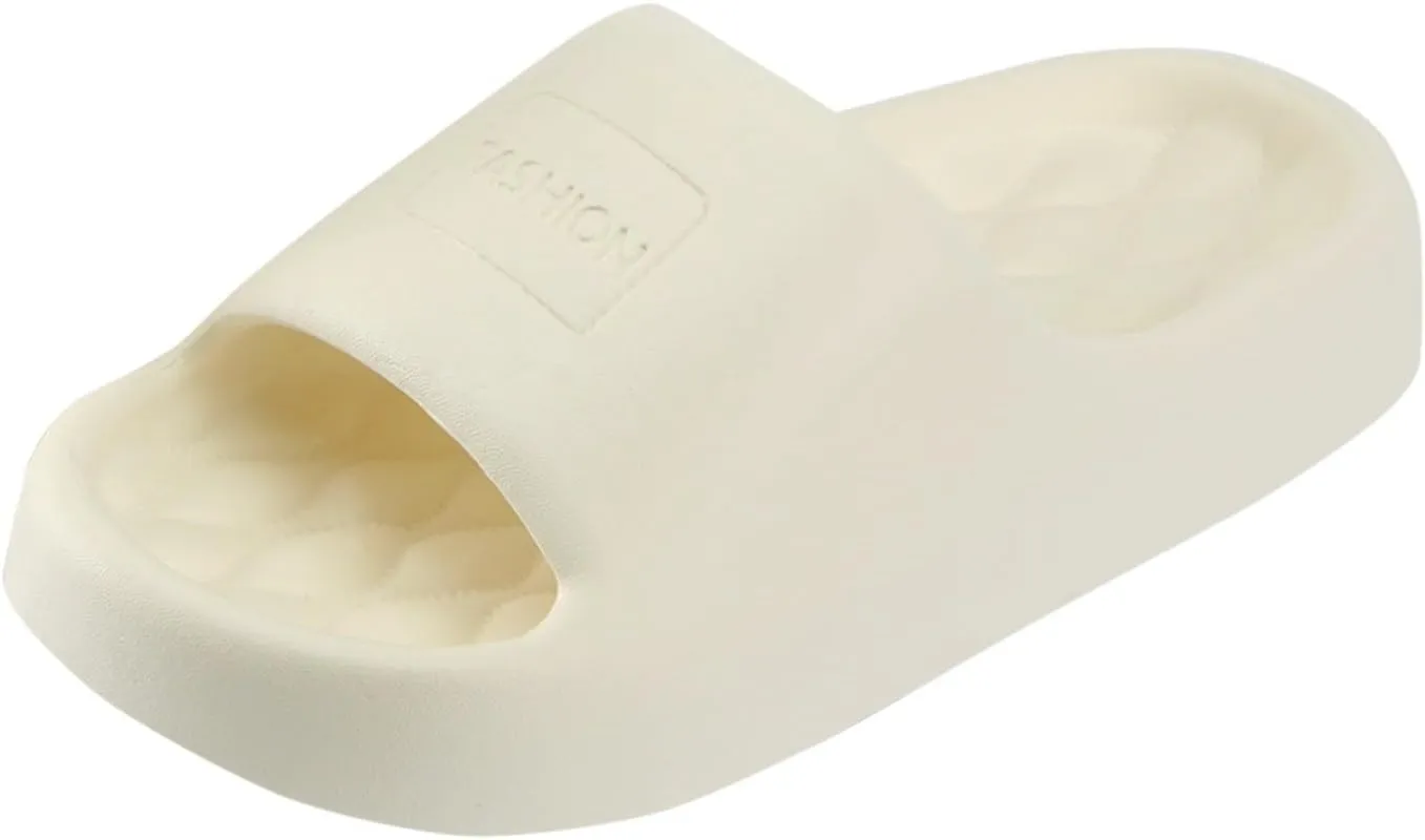 Summer Cloud Slides for Women and Men Soft Cloud Slippers Slides Easy Clean Thick Sole Glass Slippers for Women