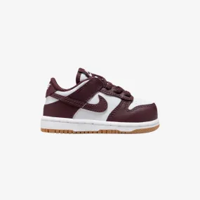 toddler nike dunk low (white/burgundy crush)