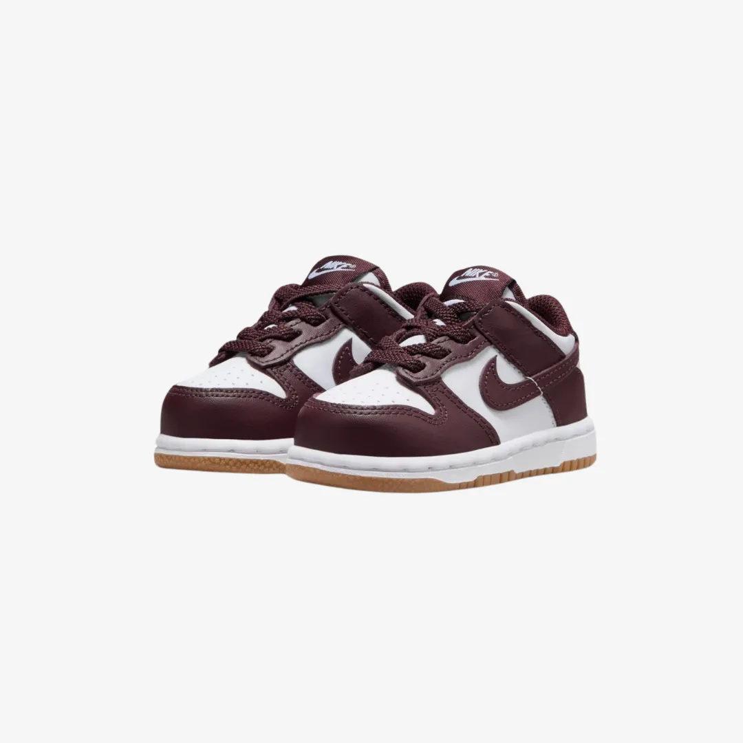 toddler nike dunk low (white/burgundy crush)