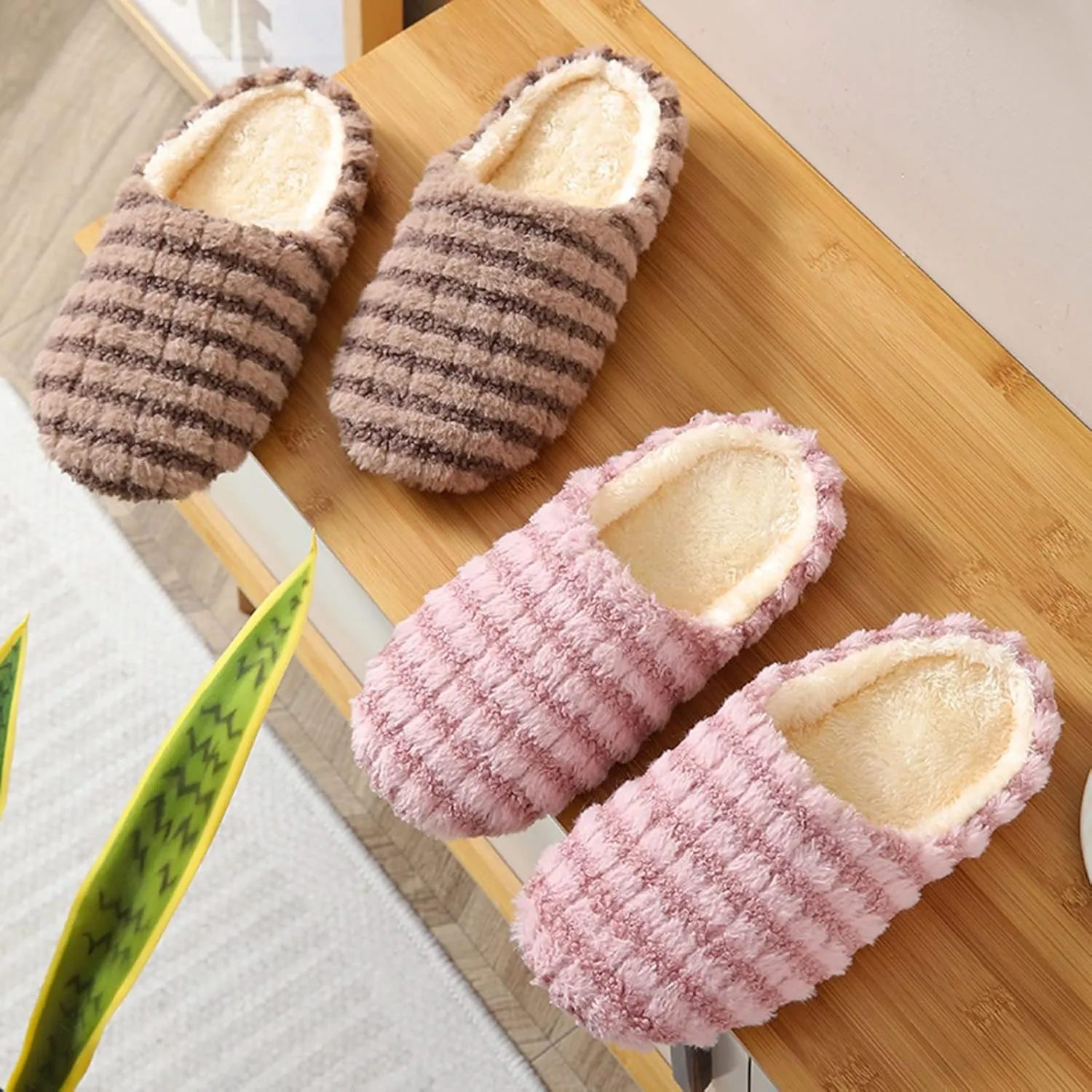 Wedge Winter Slippers For Women Indoor Christmas Slippers For Women Size 11 Fuzzy Plush Soft Cozy Closed Toe Shoes