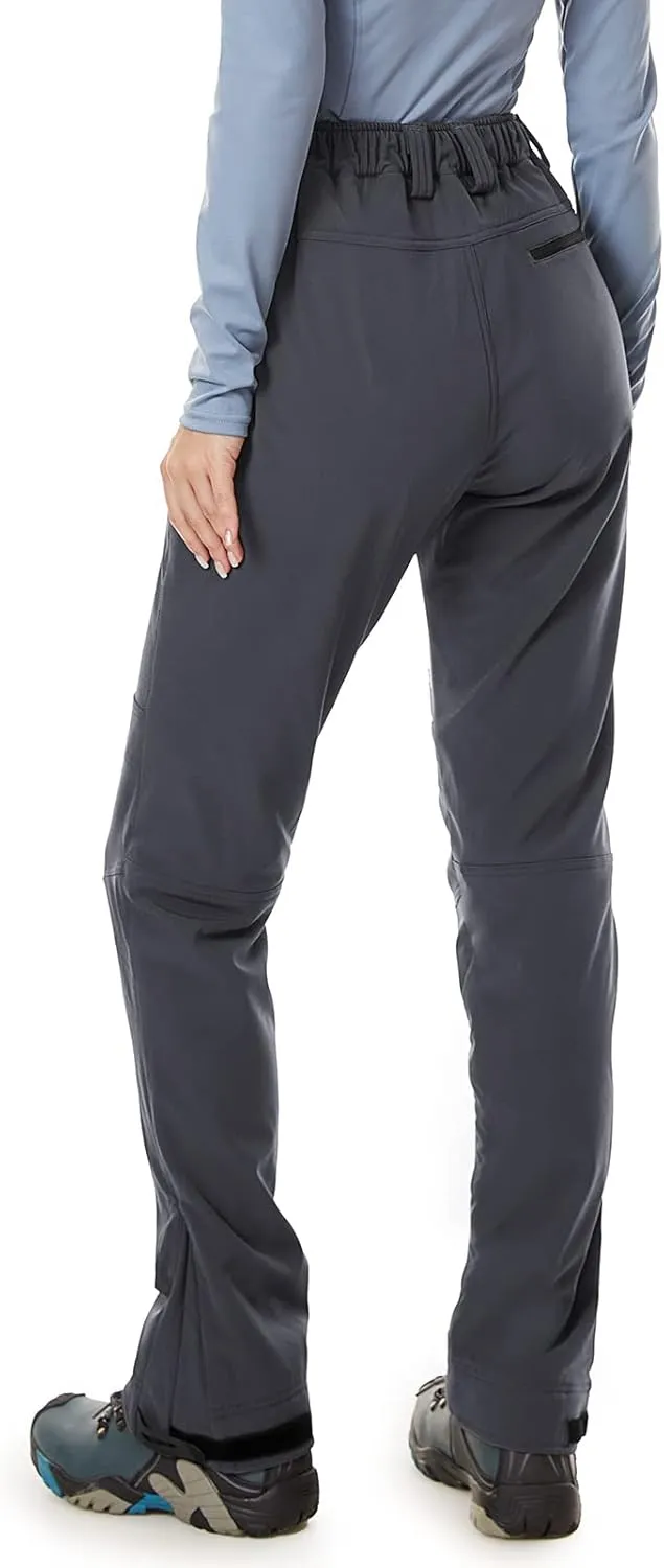 Wespornow Women's-Snow-Ski-Pants for Winter Outdoor Fleece-Lined-Water-Resistant-Hiking-Insulated-Pants with Zipper Pockets