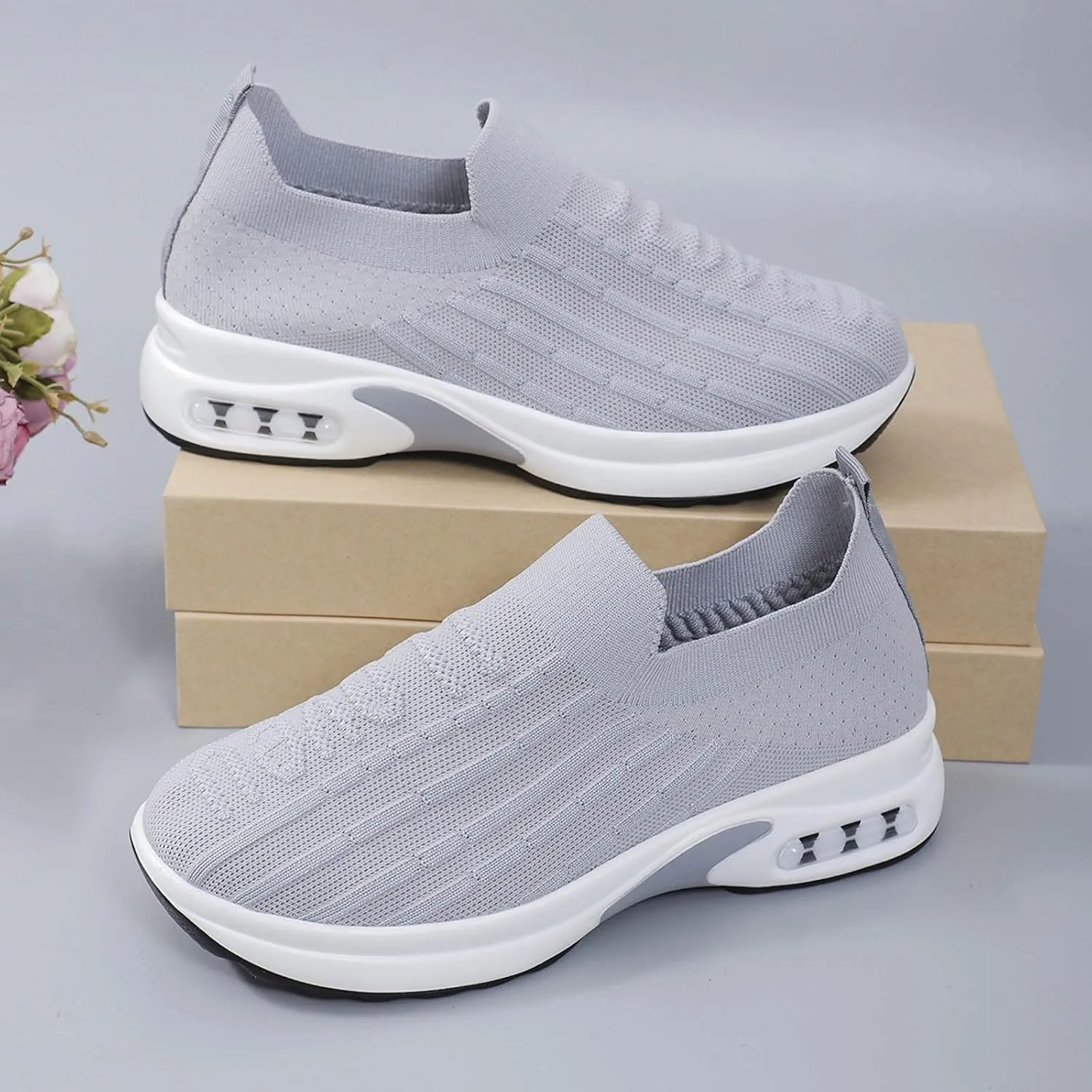 Women Walking Shoes with Arch Support Orthopedic Shoes for Women Sneakers for Women Running Shoes Slip On Casual Shoes Comfortable Fashion Tennis Shoes Mesh Lightweight Sneaker for Work