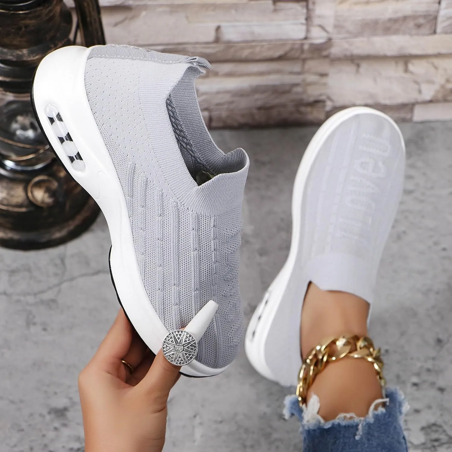 Women Walking Shoes with Arch Support Orthopedic Shoes for Women Sneakers for Women Running Shoes Slip On Casual Shoes Comfortable Fashion Tennis Shoes Mesh Lightweight Sneaker for Work