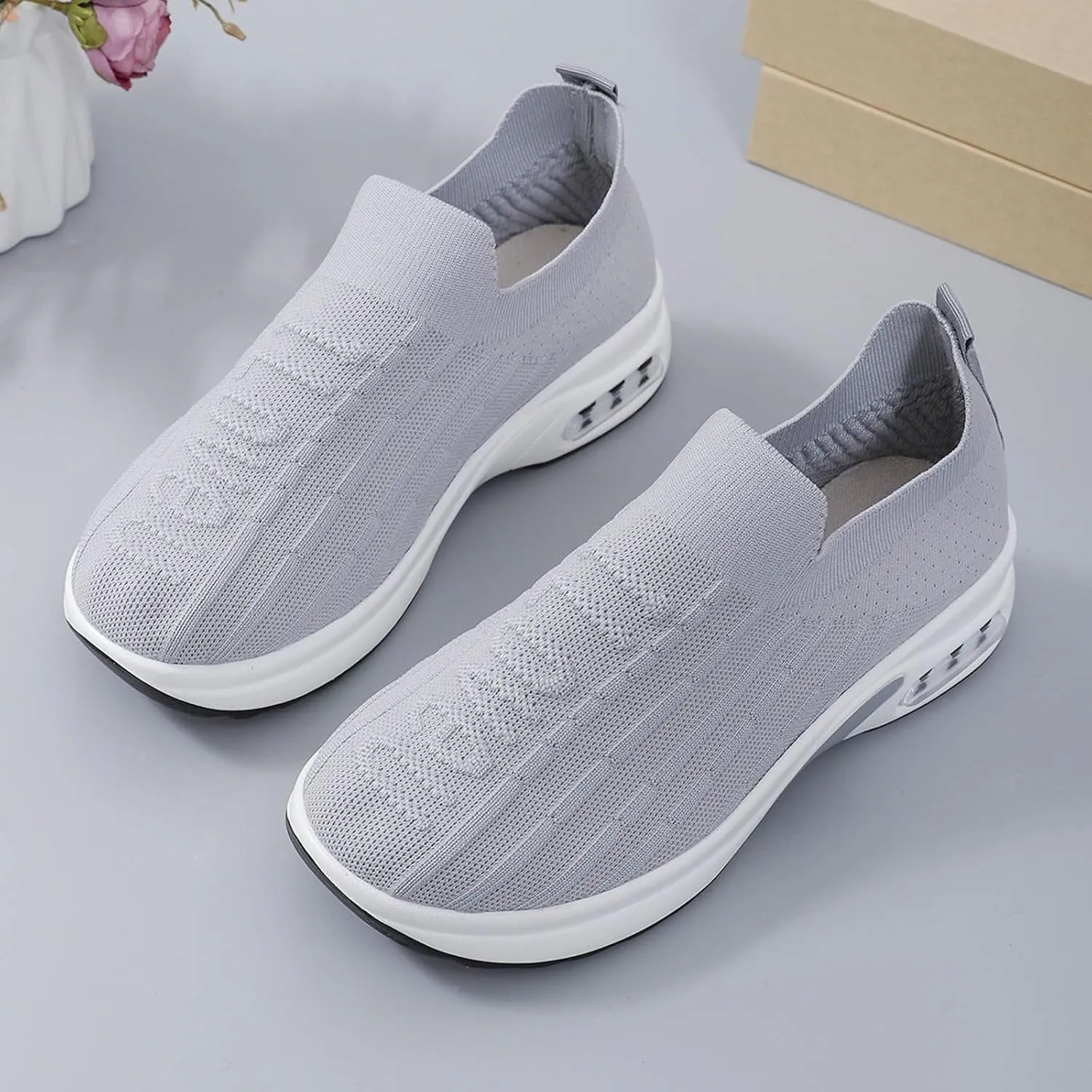 Women Walking Shoes with Arch Support Orthopedic Shoes for Women Sneakers for Women Running Shoes Slip On Casual Shoes Comfortable Fashion Tennis Shoes Mesh Lightweight Sneaker for Work